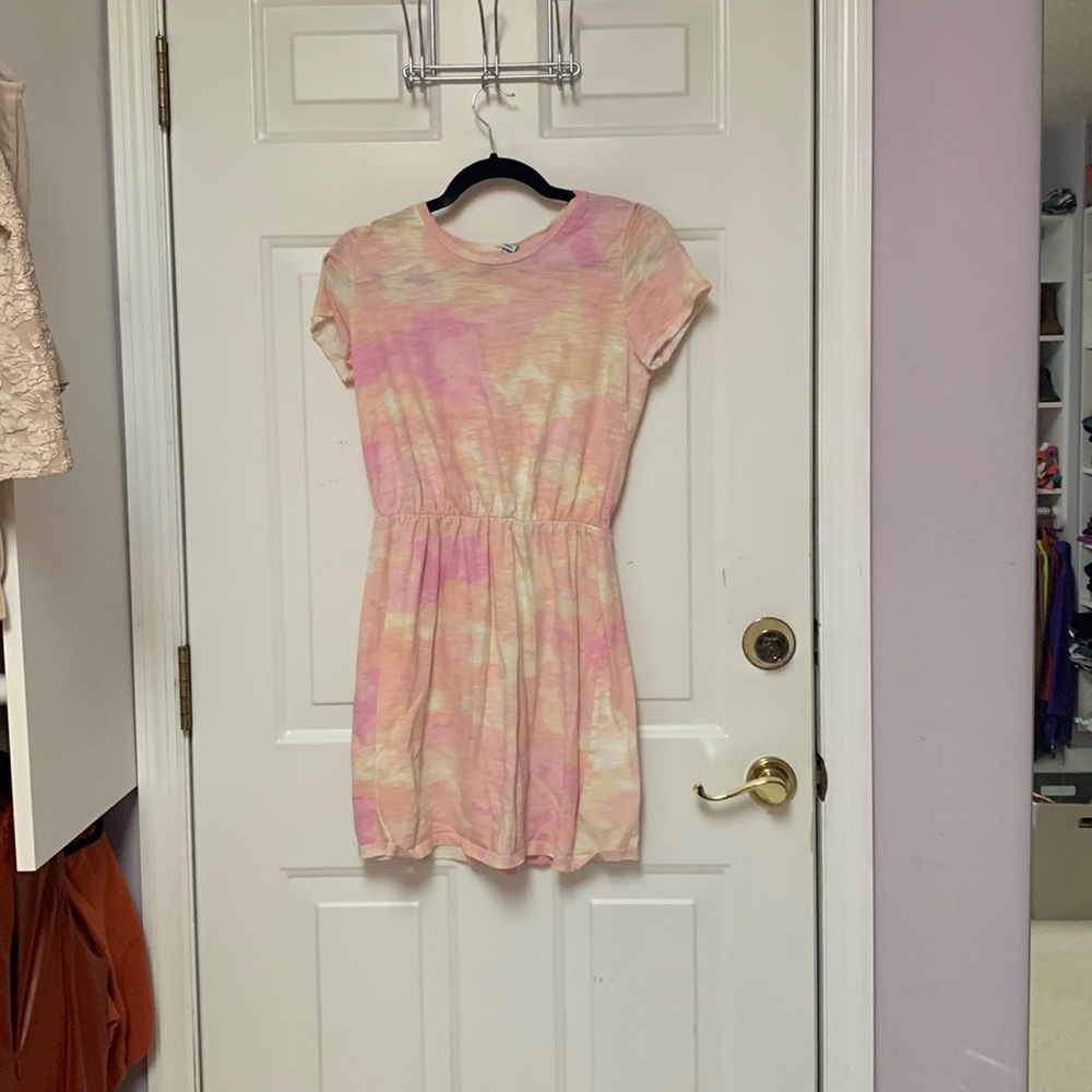 Multicolored short sleeve  dress
